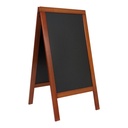 A-skilt / gadeskilt til kridtmarkere, Securit, DELUXE, stort:139x71,5 cm, gummitræ, mahognifarvet, (1 stk.)