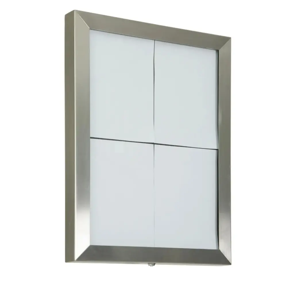 LED Lys-displaykasse, Securit, inkl. strømkabel, 4xA4, 69,5x52,6x6,5 cm, rustfrit stål, (1 stk.)