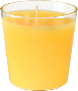 Fyrfadslys i glas, 65x65mm, Switch & Shine Refill, gul, Duni, (12 stk.)