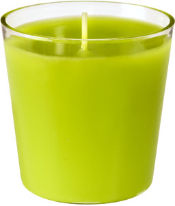 Fyrfadslys i glas, 65x65mm, Switch & Shine Refill, kiwi, Duni, (12 stk.)