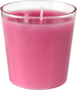 Fyrfadslys i glas, 65x65mm, Switch & Shine Refil, Fuchsia, Duni, (12 stk.)